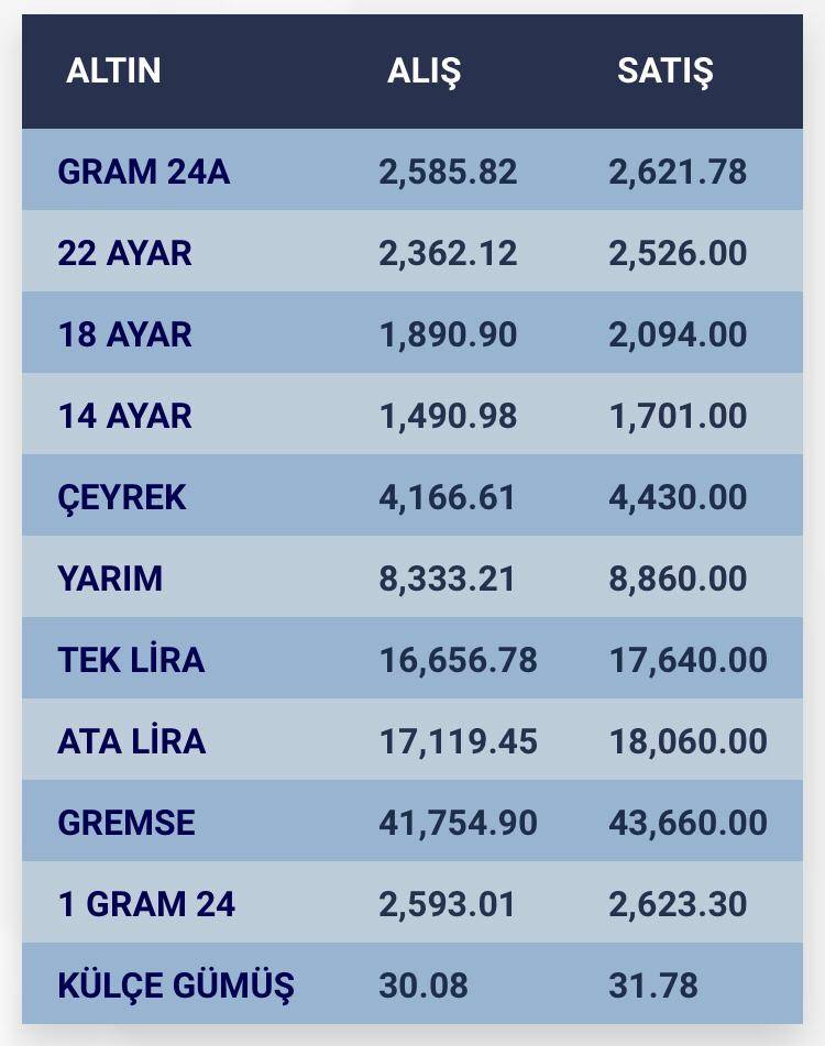 Konya’da altın fiyatları ve güncel döviz kurları I 31 Temmuz 2024 8